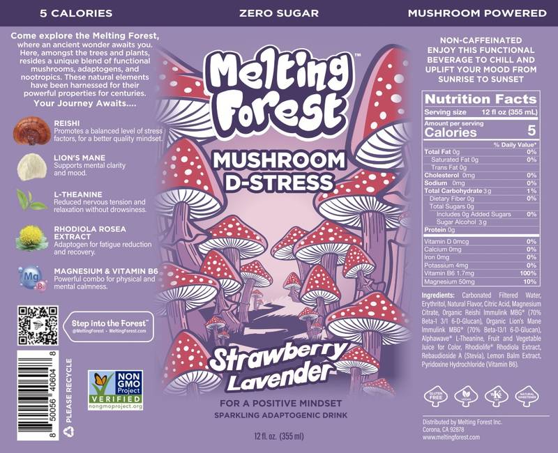 Melting Forest Strawberry Lavender Mushroom De-Stress 12oz Can