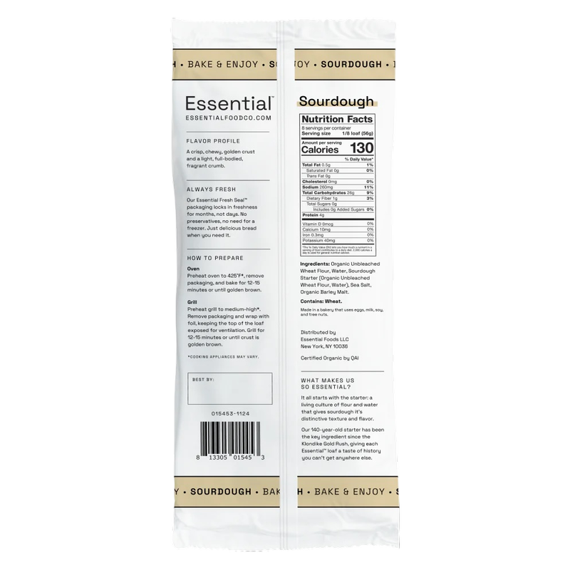 The Essential Baking Company Organic Take & Bake Sourdough Bread - 16oz