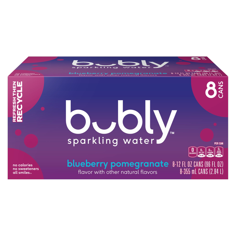 Bubly Blueberry Pomegranate 8pk 12oz Can