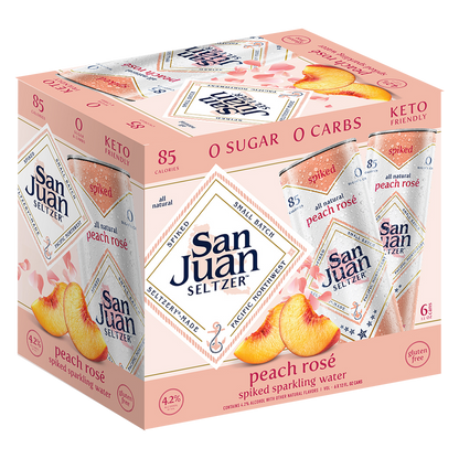 San Juan Spiked Seltzer Peach Rose 6pk 12oz Can 4.2% ABV