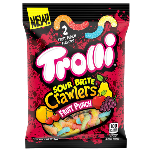 Trolli Fruit Punch Sour Brite Crawlers Gummy Candy 4oz