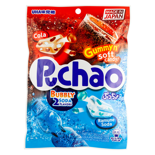 UHA Puchao Cola & Ramune Soda Flavored Candy 3.53oz