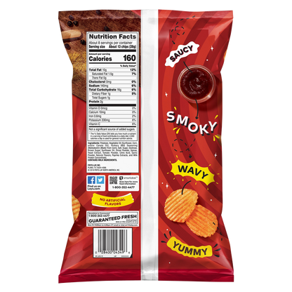 Lay's Wavy Hickory BBQ Potato Chips 7.5oz
