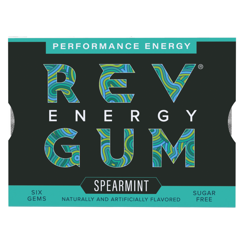 REV ENERGY GUM, Spearmint Caffeinated Regular Strength