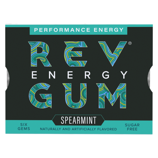REV ENERGY GUM, Spearmint Caffeinated Regular Strength