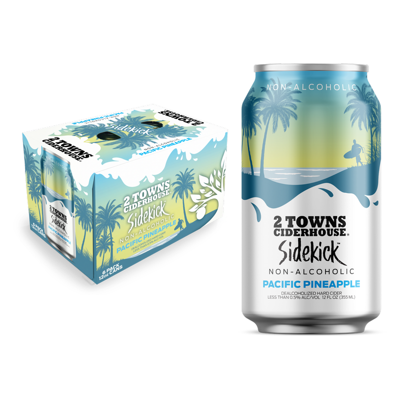 2 Towns Sidekick Non-Alcoholic Pacific Pineapple 6pk 12oz Can