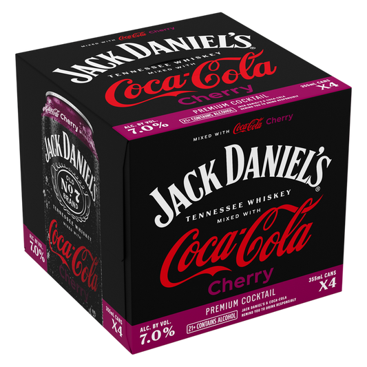 Jack Daniel's & Coca-Cola Cherry 4pk 12oz Cans 7% ABV