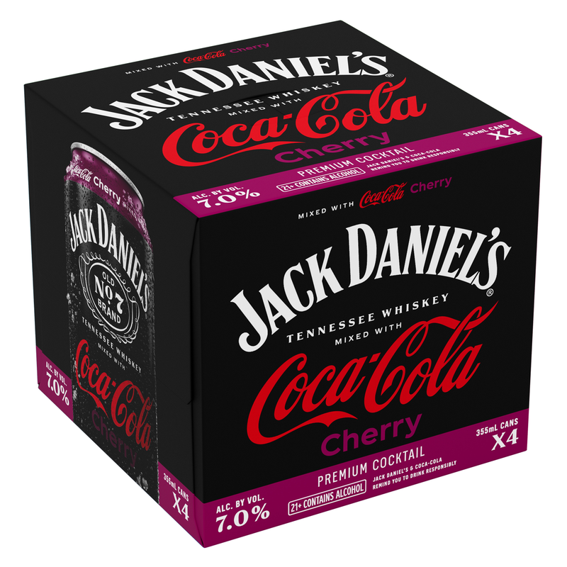 Jack Daniel's & Coca-Cola Cherry 4pk 12oz Cans 7% ABV