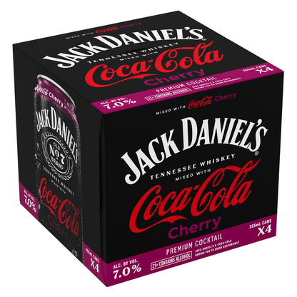 Jack Daniel's & Coca-Cola Cherry 4pk 12oz Cans 7% ABV