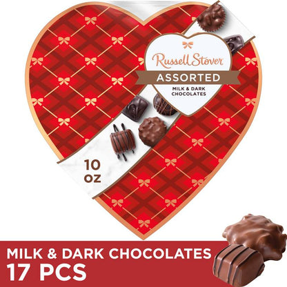 Russell Stover Assorted Chocolates Decorative Heart, 10oz