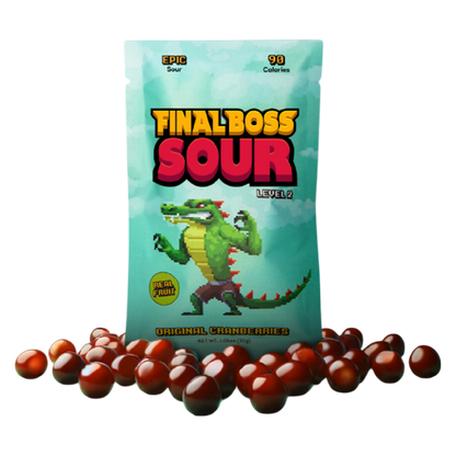 Final Boss Sour Level 2 Sour Cranberries, 1.06oz