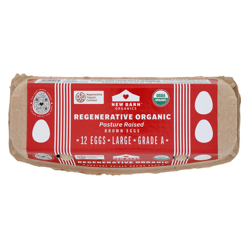 New Barn Organics Pasture Raised Brown Eggs - 12ct