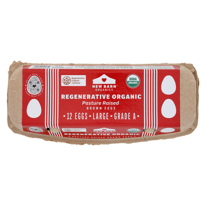 New Barn Organics Pasture Raised Brown Eggs - 12ct