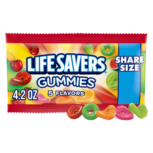 LIFE SAVERS 5 Flavors Gummy Candy, Share Size, 4.2 oz Bag