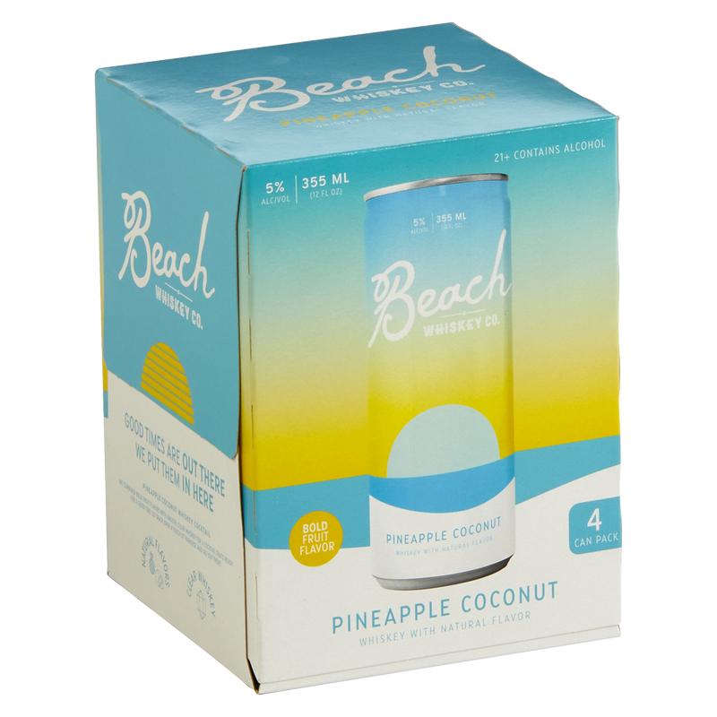 Beach Whiskey Pineapple Coconut Rtd 4pk 355ml 10% ABV