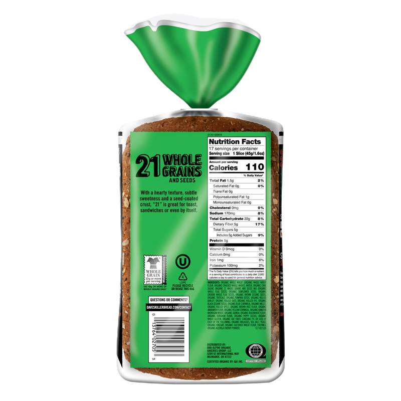 Dave's Killer Bread 21 Whole Grains & Seeds - 27oz