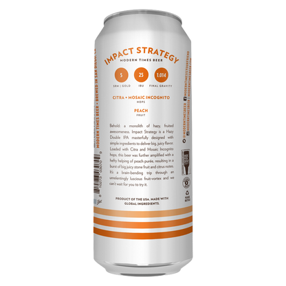 Modern Times Impact Strategy Hazy DIPA w/Peach 19.2oz Can