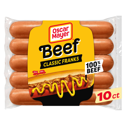 Oscar Mayer Classic Beef Uncured Franks Hot Dogs - 10ct/15oz