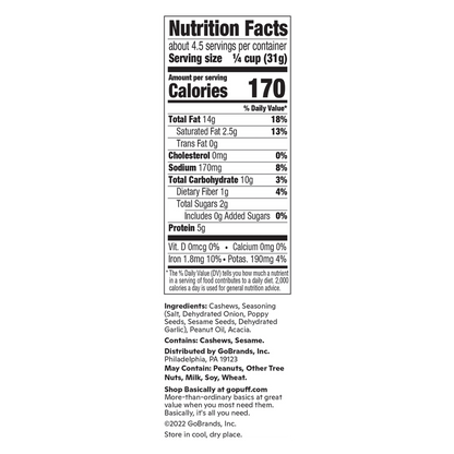 Basically, Everything Seasoned Cashews 5oz