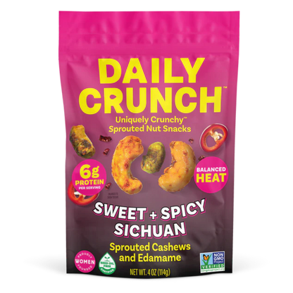 Daily Crunch Sweet + Spicy Sichuan Cashews + Edamame, 4 oz