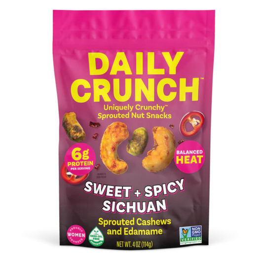 Daily Crunch Sweet + Spicy Sichuan Cashews + Edamame, 4 oz