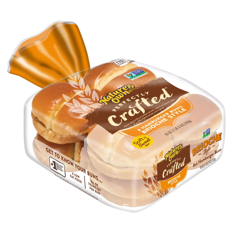 Nature's Own Perfectly Crafted Frozen Brioche Style Hamburger Buns - 8ct/18oz