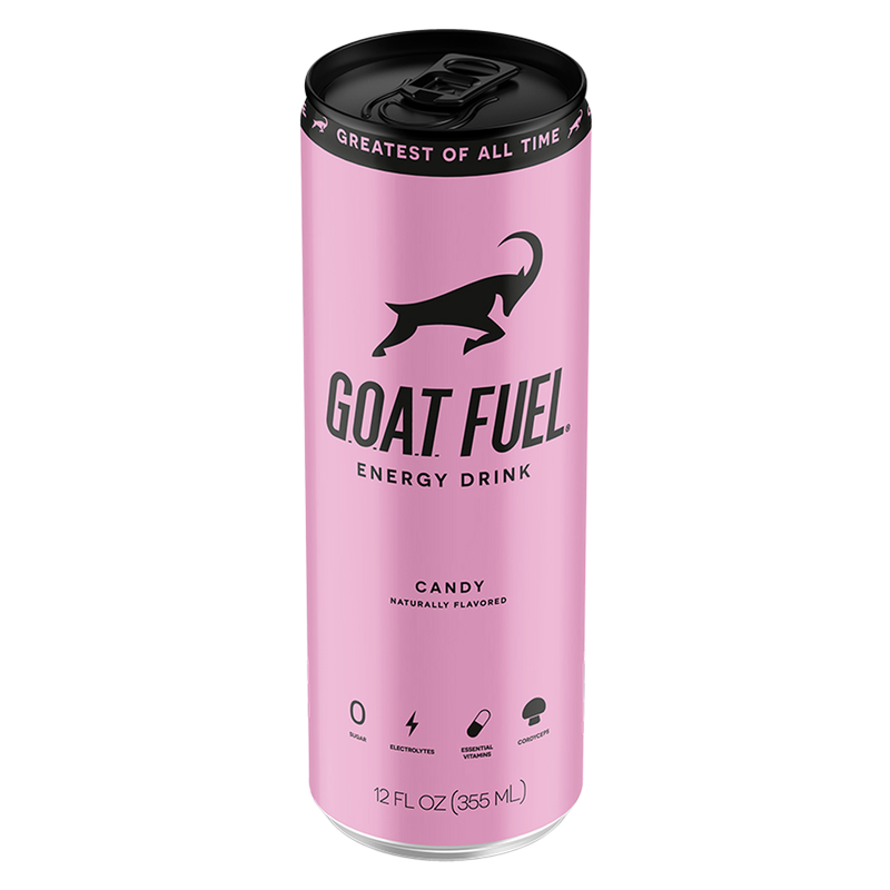 G.O.A.T. Fuel Pink Candy Energy Drink 12oz Can