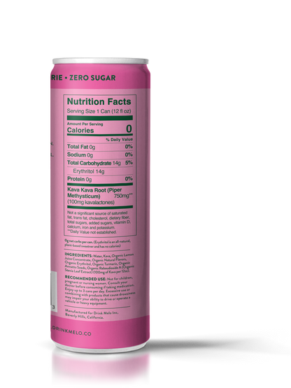 Melo Sparkling Kava Passionfruit, Orange & Guava  12oz Can