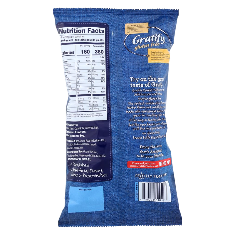 Gratify Bamba Peanut Butter Snacks, 2.5oz