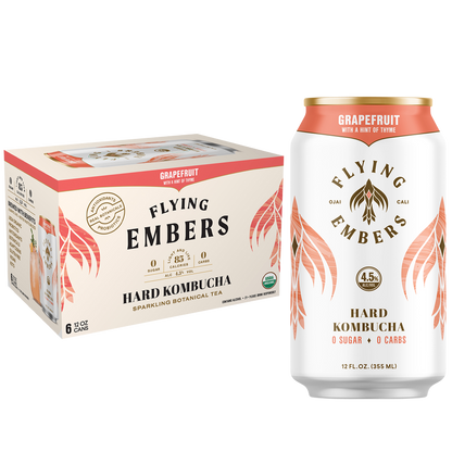 Flying Embers Grapefruit Hard Kombucha 6pk 12oz Can 4.5% ABV