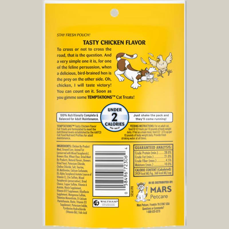 Temptations Classic Tasty Chicken Flavor Soft & Crunchy Cat Treats 3oz