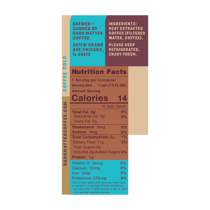 Dark Matter Coffee Chocolate City Coffee 7.05oz Can