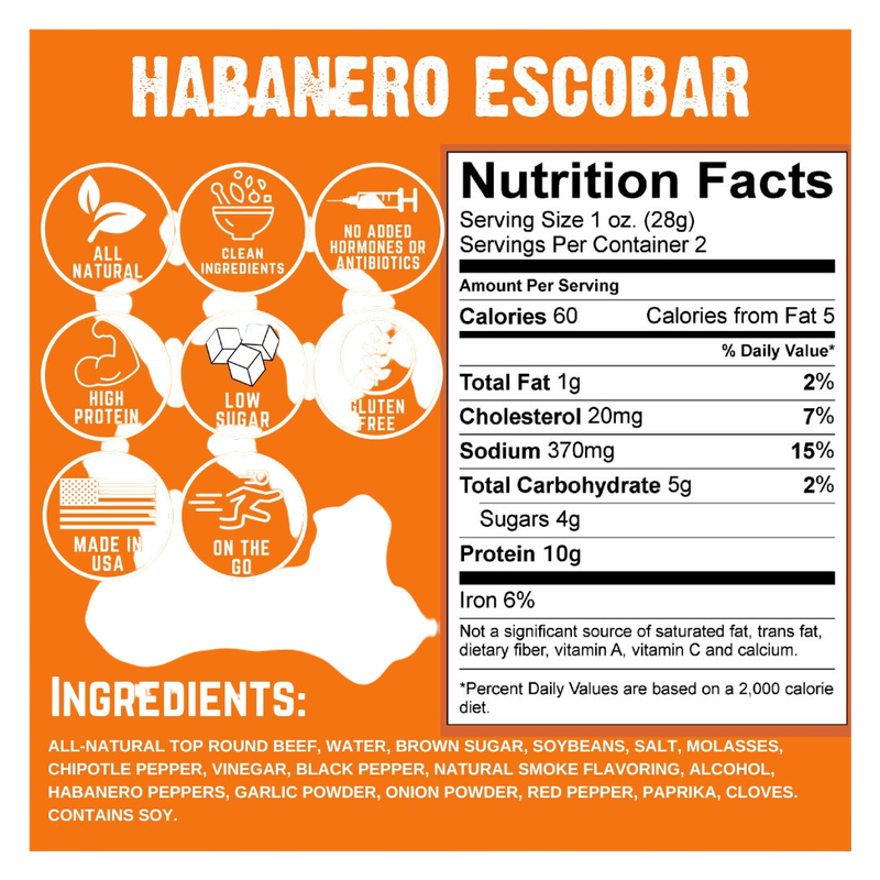 Righteous Felon Habenero Escobar Beef Jerky 2oz