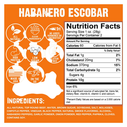 Righteous Felon Habenero Escobar Beef Jerky 2oz
