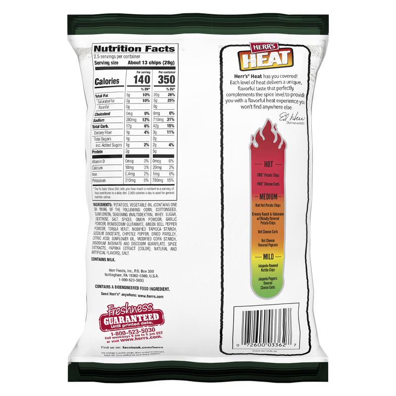 Herr's Jalapeno Kettle Chips 2.5oz