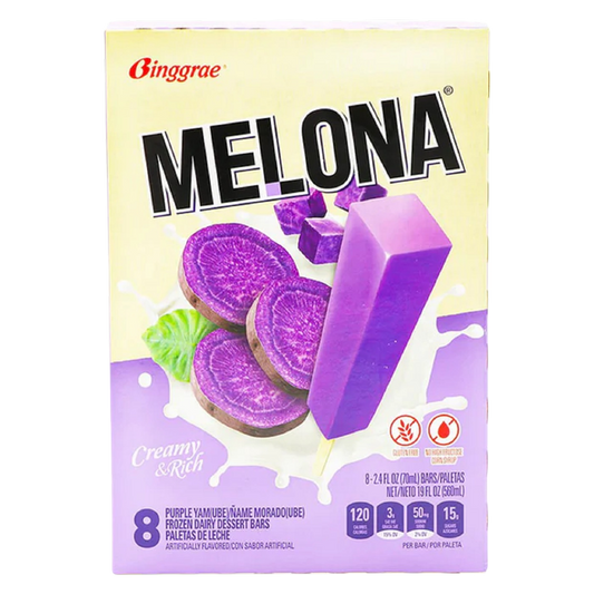 Melona Frozen Dairy Dessert Bars, Ube, 8ct