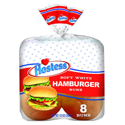 Hostess Soft White Hamburger Buns - 8ct