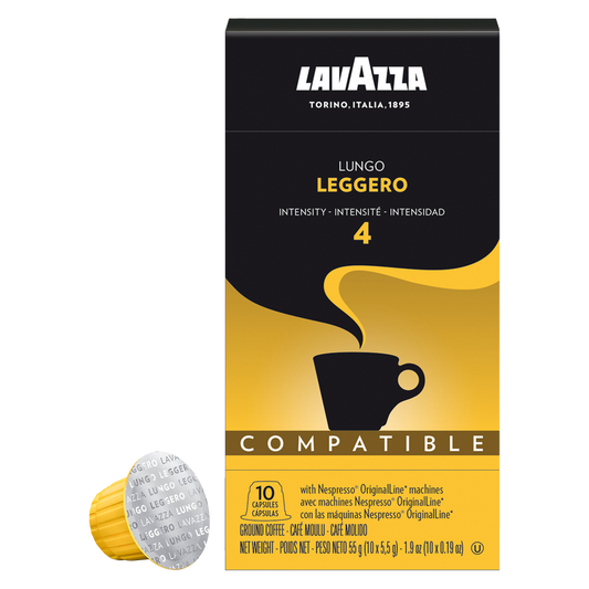 Lavazza Nespresso Coffee Original Line Compatible Capsules Leggero Lungo 10ct