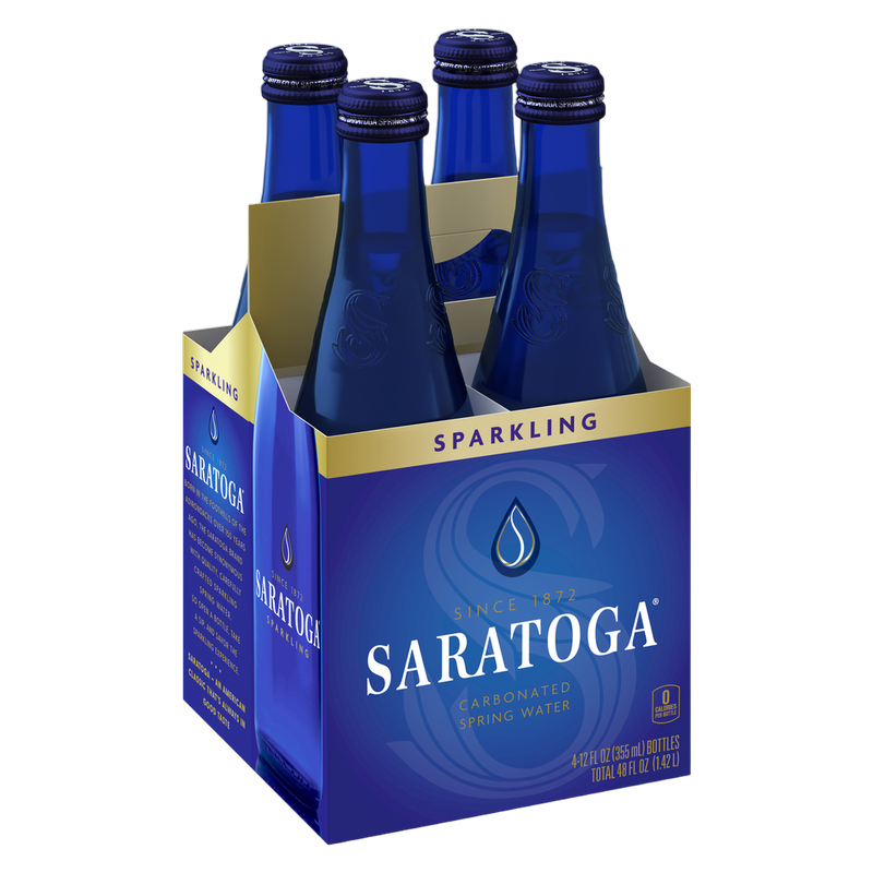 Saratoga Springs Sparkling Water 4pk 12oz Glass Bottle