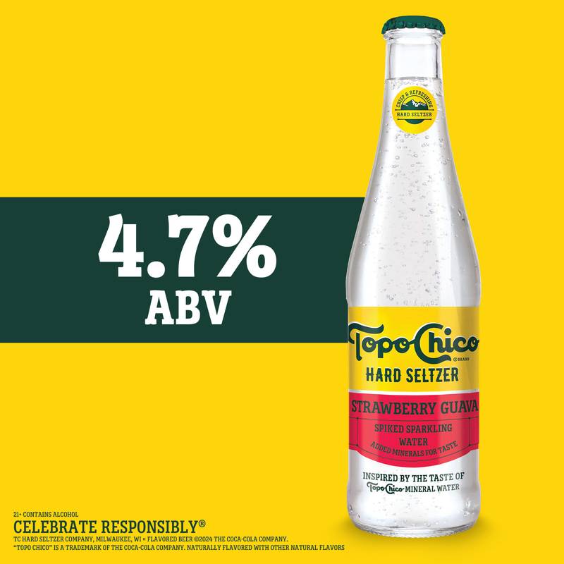 Topo Chico Hard Seltzer Strawberry Guava 12pk 12oz Btl 4.7% ABV