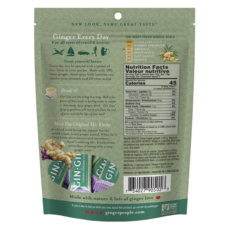 Ginger People Gin Gins Original Ginger Candy, 3oz