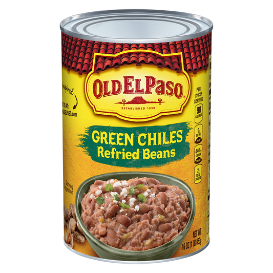 Old El Paso Green Chiles Refried Beans 16oz
