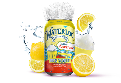 Waterloo Lemon Italian Ice Sparkling Water 12pk 12oz Can