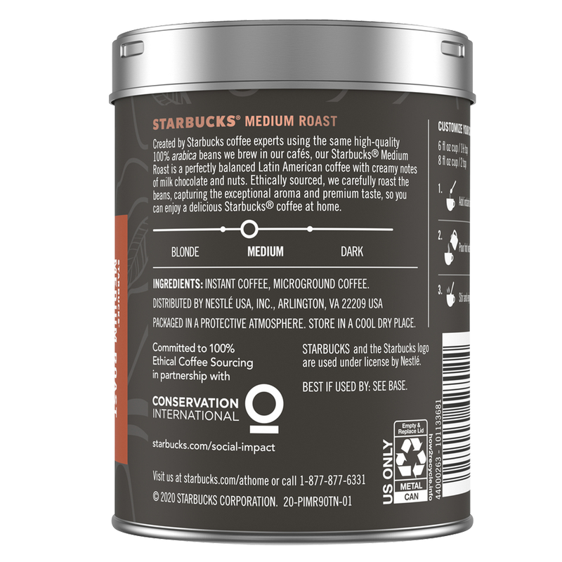 Starbucks Premium Instant Medium Roast 3.17oz Can