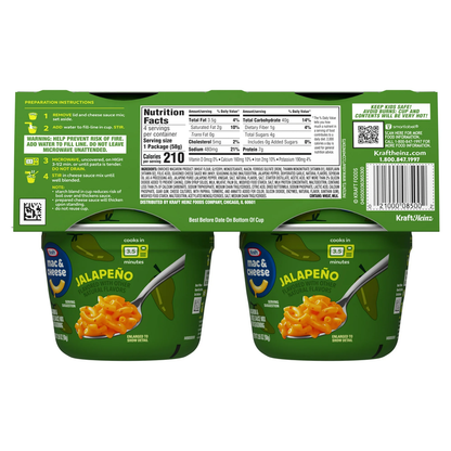 Kraft Jalapeño Mac & Cheese Cups, 4 ct