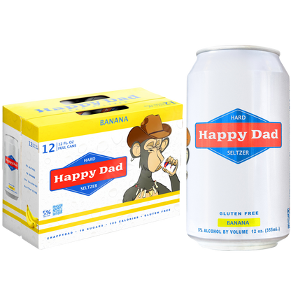 Happy Dad Hard Seltzer Bored Ape Banana 12pk 12oz Can 5.0% ABV