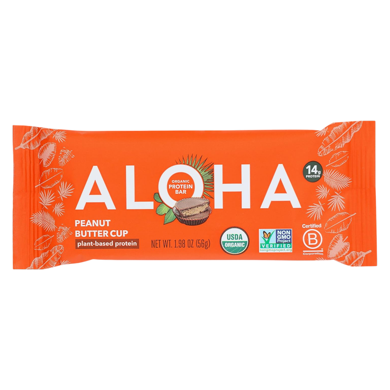 ALOHA, Plant Based Protein Bar, Peanut Butter Cup, 1.98oz