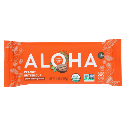 ALOHA, Plant Based Protein Bar, Peanut Butter Cup, 1.98oz