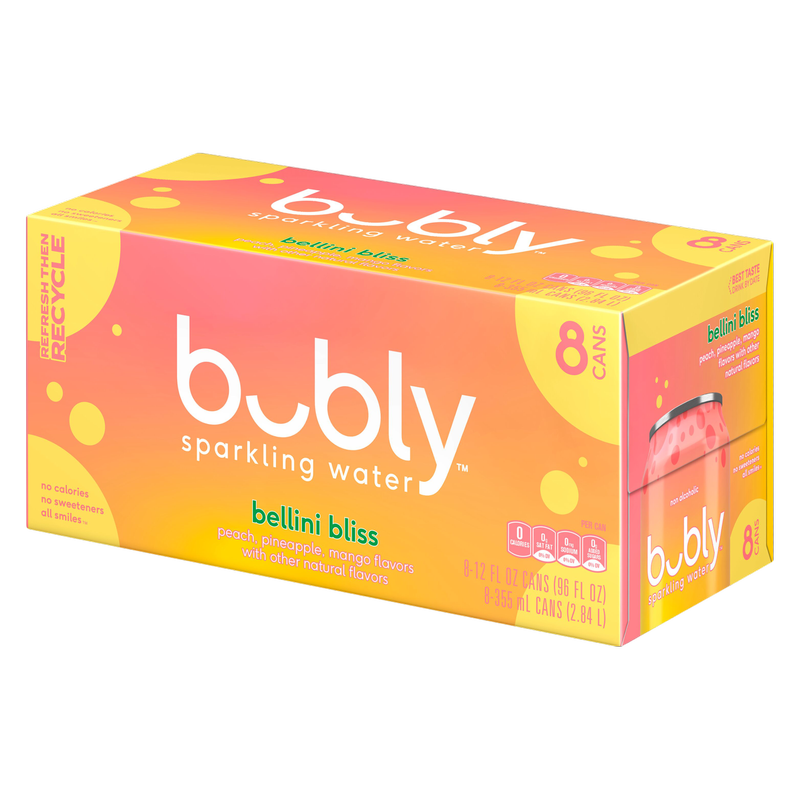 Bubly Bellini Bliss 12oz 8pk