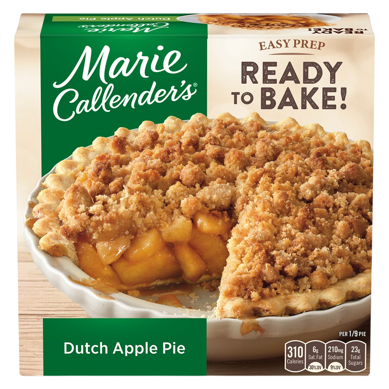 Marie Callender's Dutch Apple Pie, Ready to Bake Frozen Dessert, 38 oz.